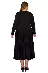 Plus Eliana Tiered Midi Dress