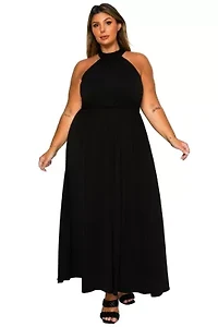 Plus Cassia Halter Neck Dress