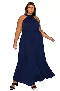 Plus Cassia Halter Neck Dress