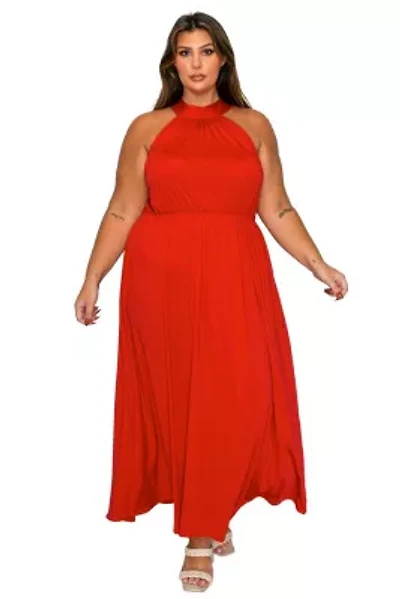 Plus Cassia Halter Neck Dress
