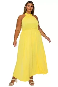 Plus Cassia Halter Neck Dress