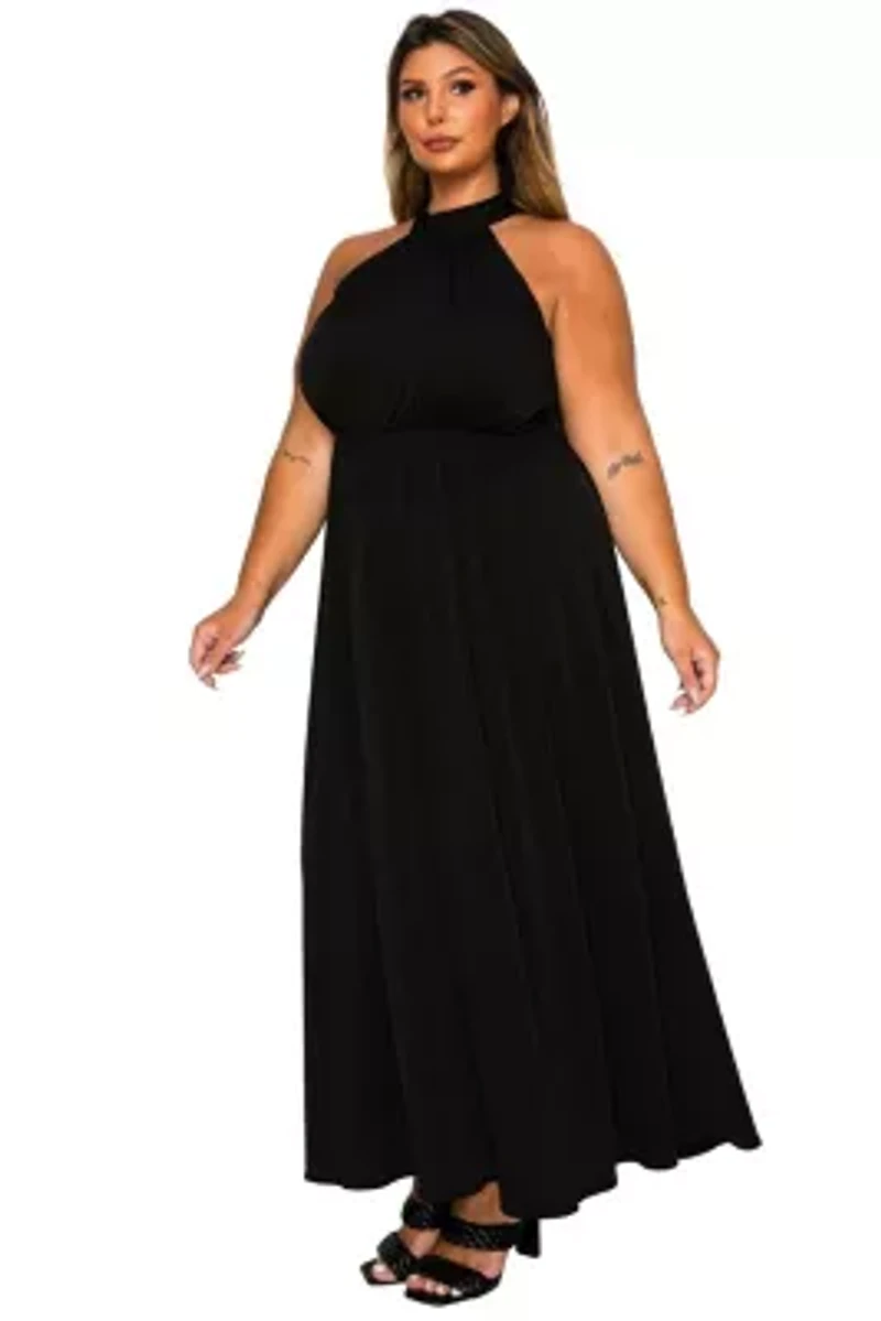 Plus Cassia Halter Neck Dress