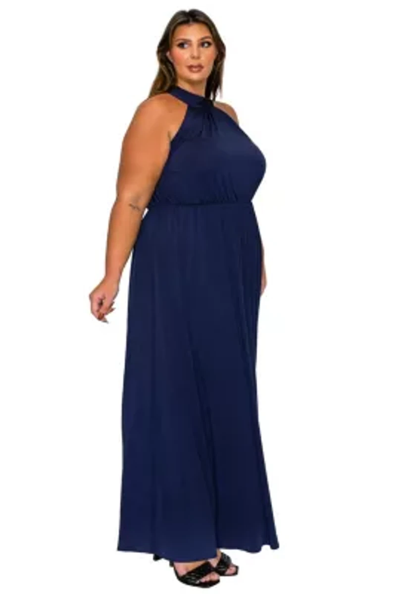 Plus Cassia Halter Neck Dress