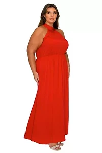 Plus Cassia Halter Neck Dress