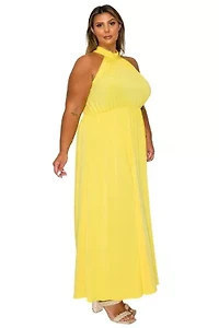 Plus Cassia Halter Neck Dress