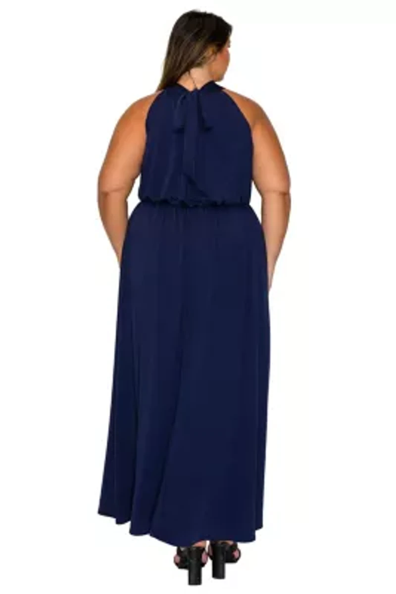 Plus Cassia Halter Neck Dress