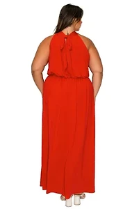 Plus Cassia Halter Neck Dress