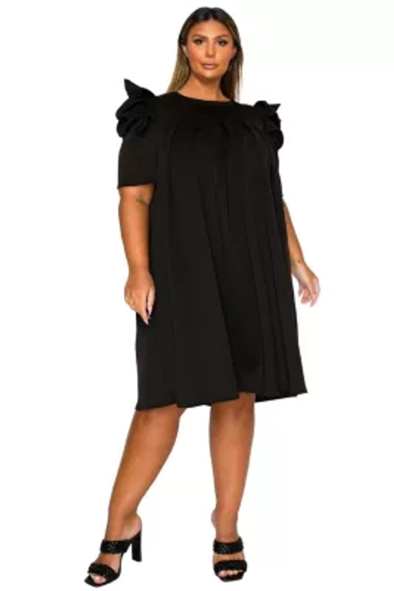 Plus Zaya Pleated Swing Dress