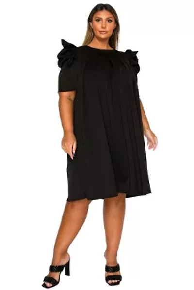 Plus Zaya Pleated Swing Dress