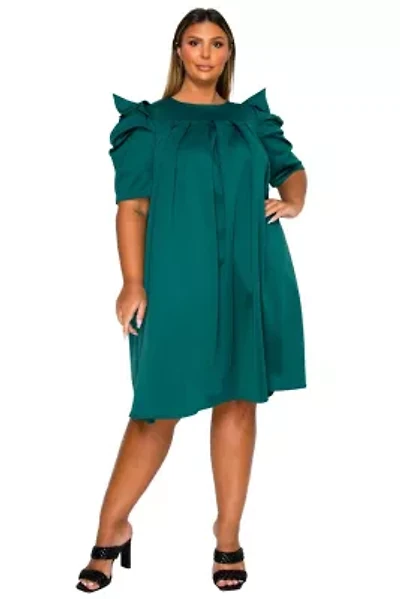 Plus Zaya Pleated Swing Dress