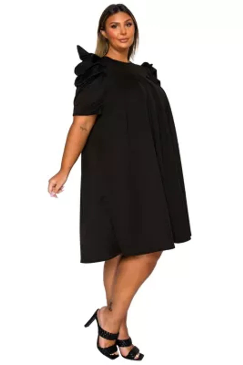 Plus Zaya Pleated Swing Dress