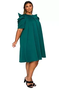 Plus Zaya Pleated Swing Dress