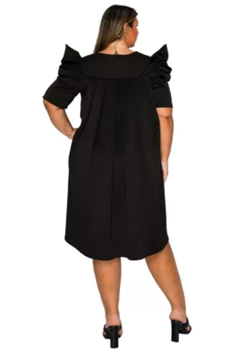 Plus Zaya Pleated Swing Dress
