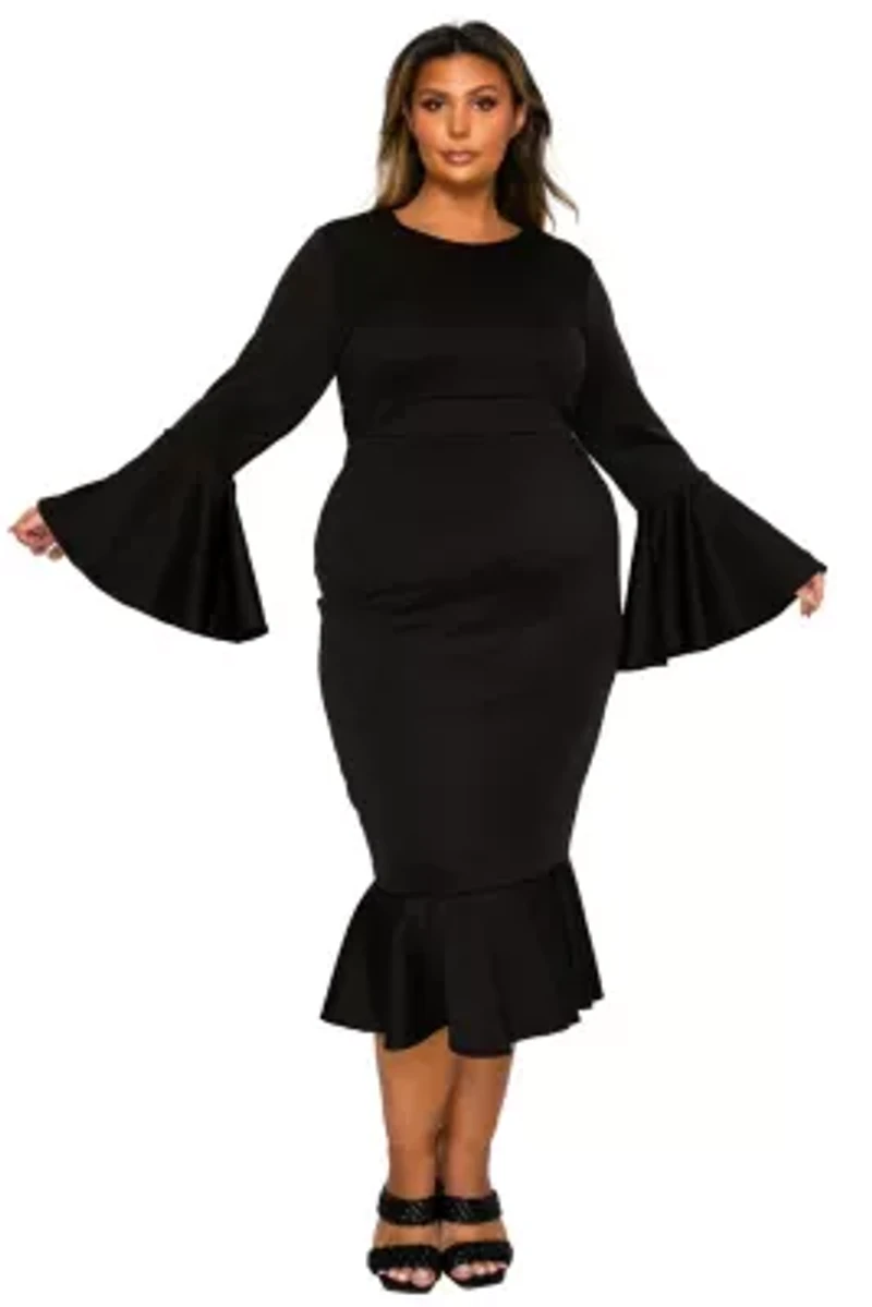 Plus Sabrina Mermaid Hem Dress