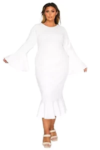 Plus Sabrina Mermaid Hem Dress