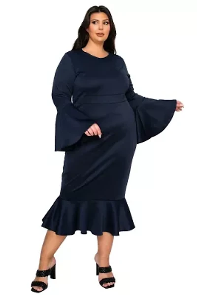 Plus Sabrina Mermaid Hem Dress