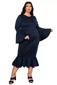 Plus Sabrina Mermaid Hem Dress