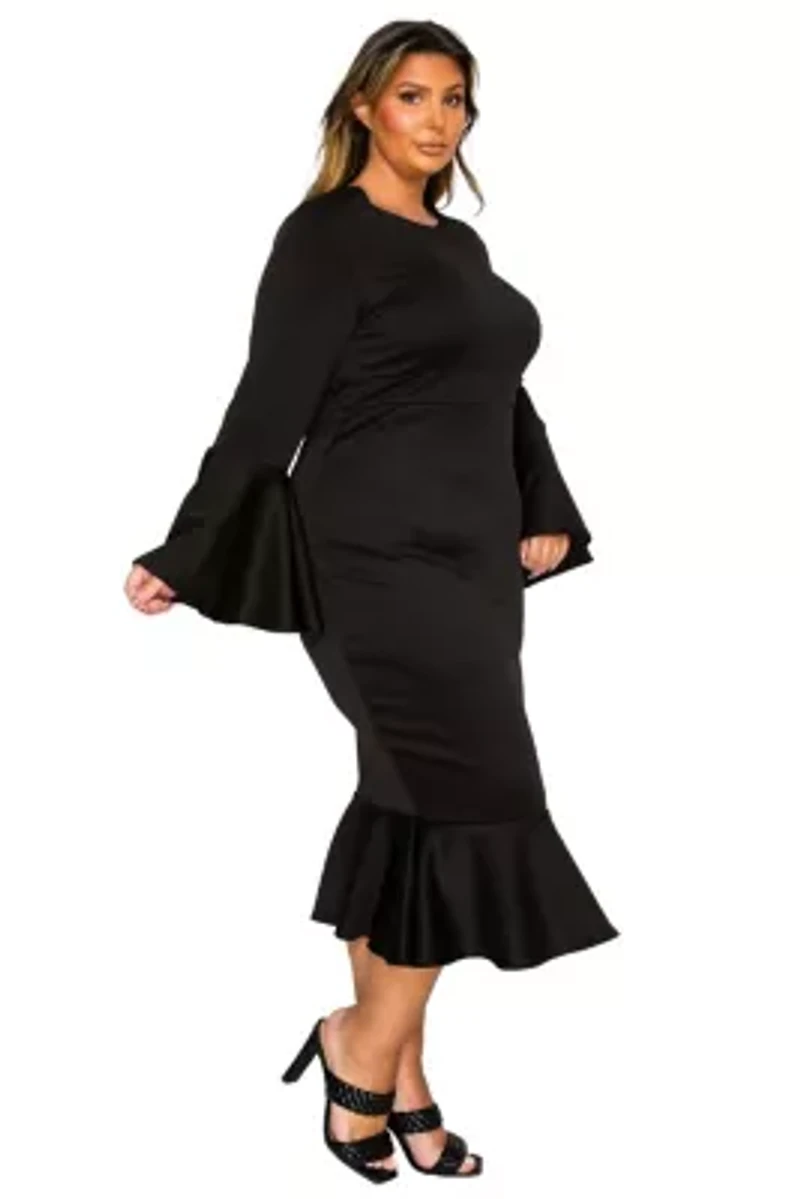 Plus Sabrina Mermaid Hem Dress