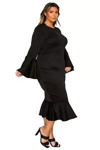 Plus Sabrina Mermaid Hem Dress