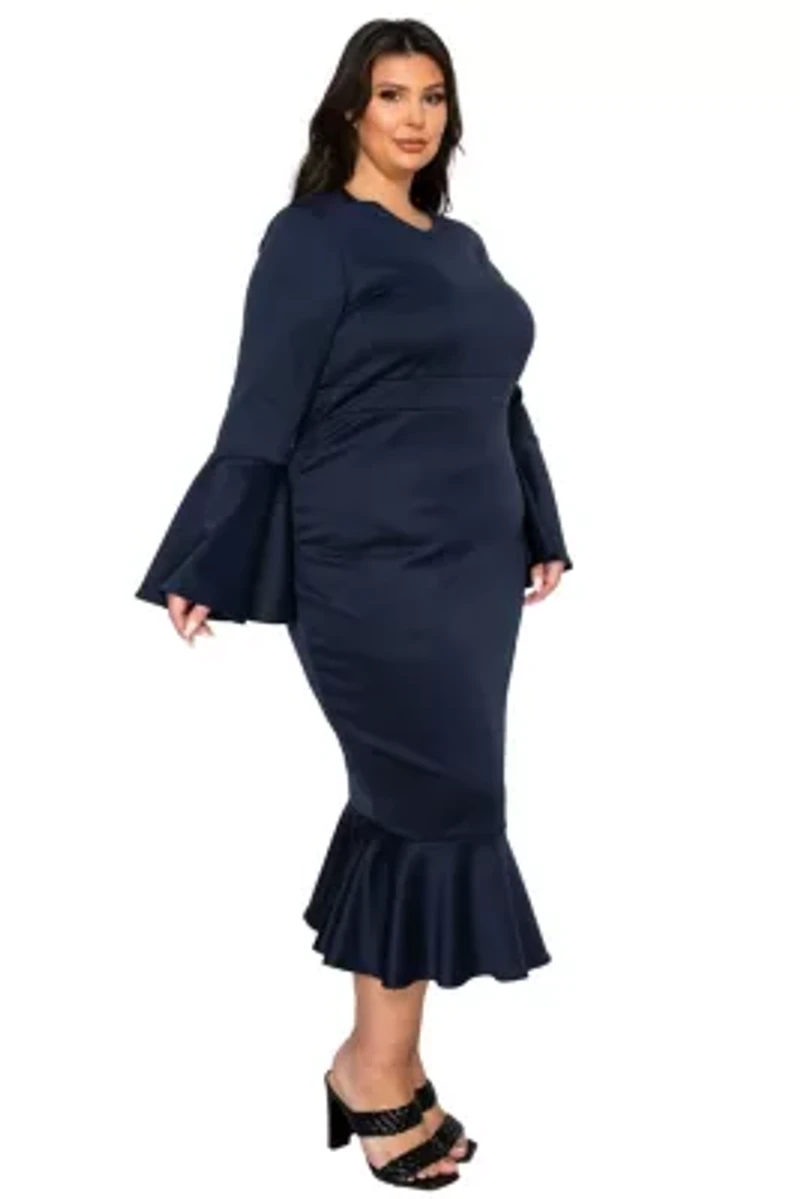 Plus Sabrina Mermaid Hem Dress