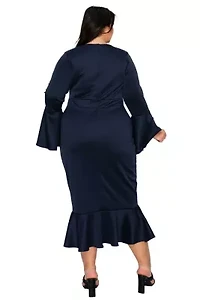 Plus Sabrina Mermaid Hem Dress