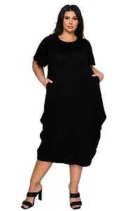 Plus Liz Flutter Sleeve Pocket Dress