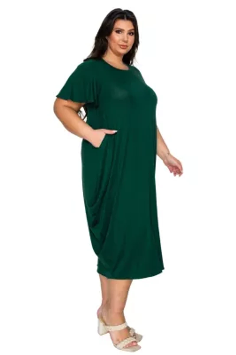 Plus Liz Flutter Sleeve Pocket Dress