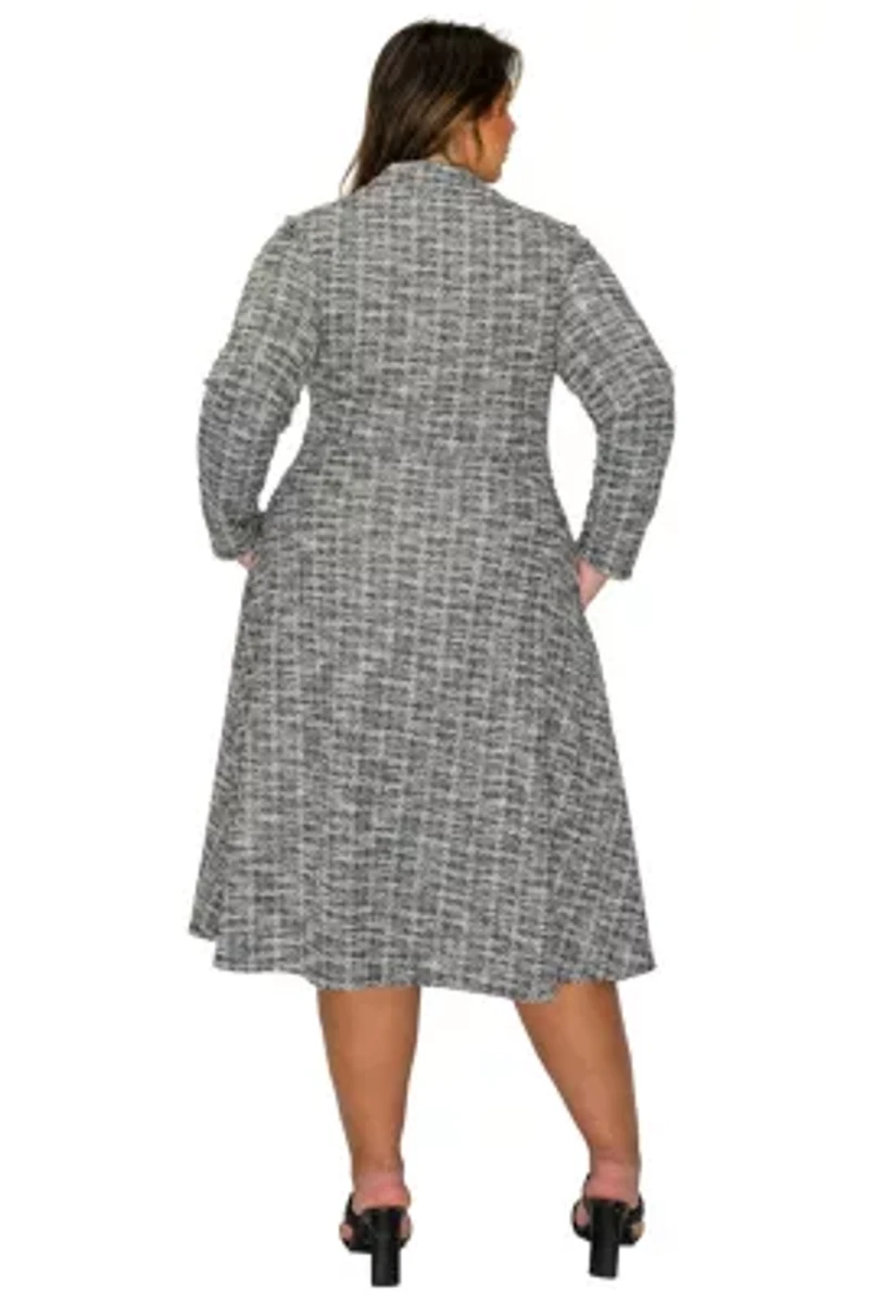 Plus Chelsea Tweed Button Dress