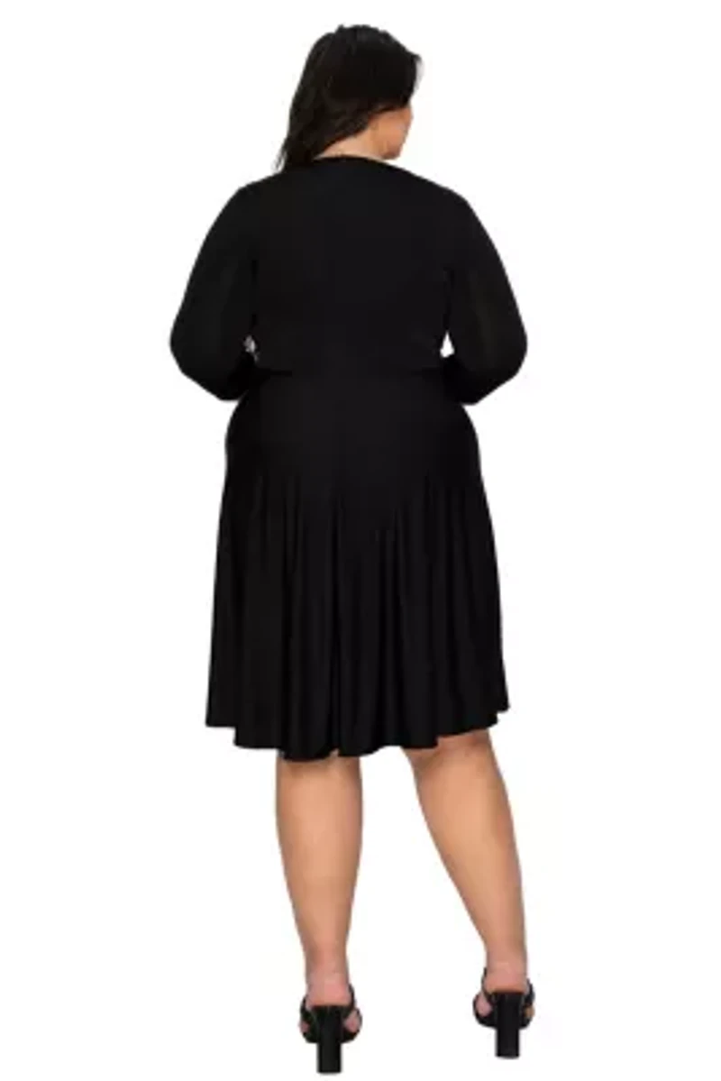 Plus Amoretti Cowl Neck Flare Dress