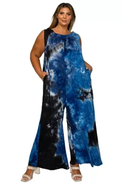 Plus Pax Tie Dye Pocket Jumpsuit