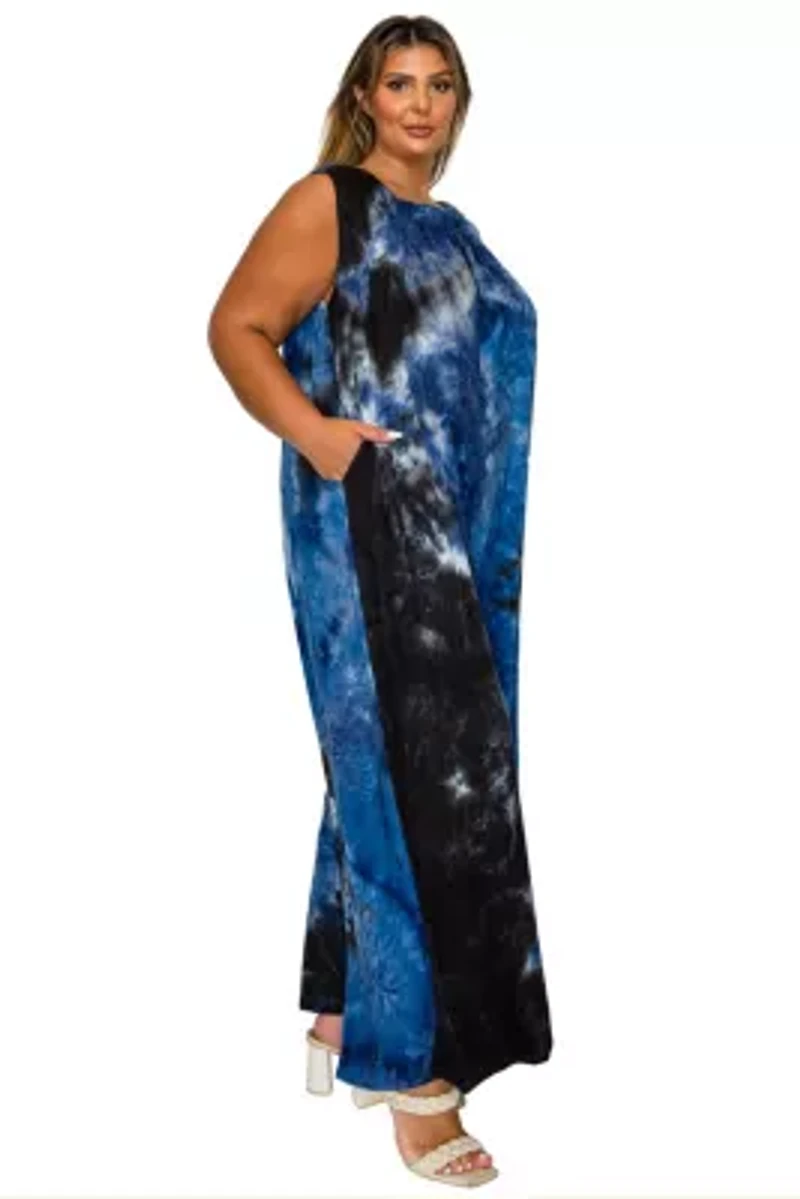 Plus Pax Tie Dye Pocket Jumpsuit
