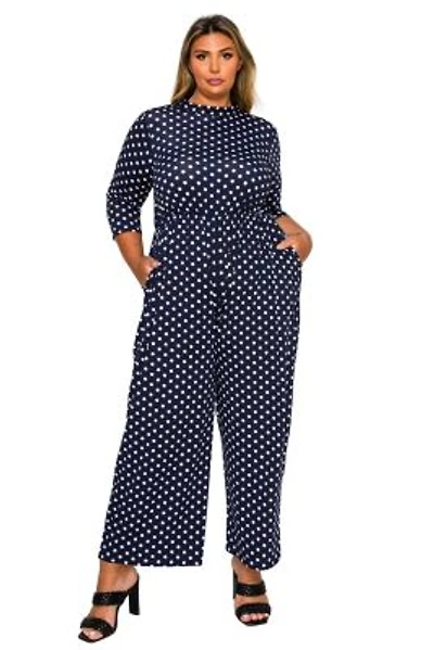 Plus Lunette Dot Wide Leg Jumpsuit