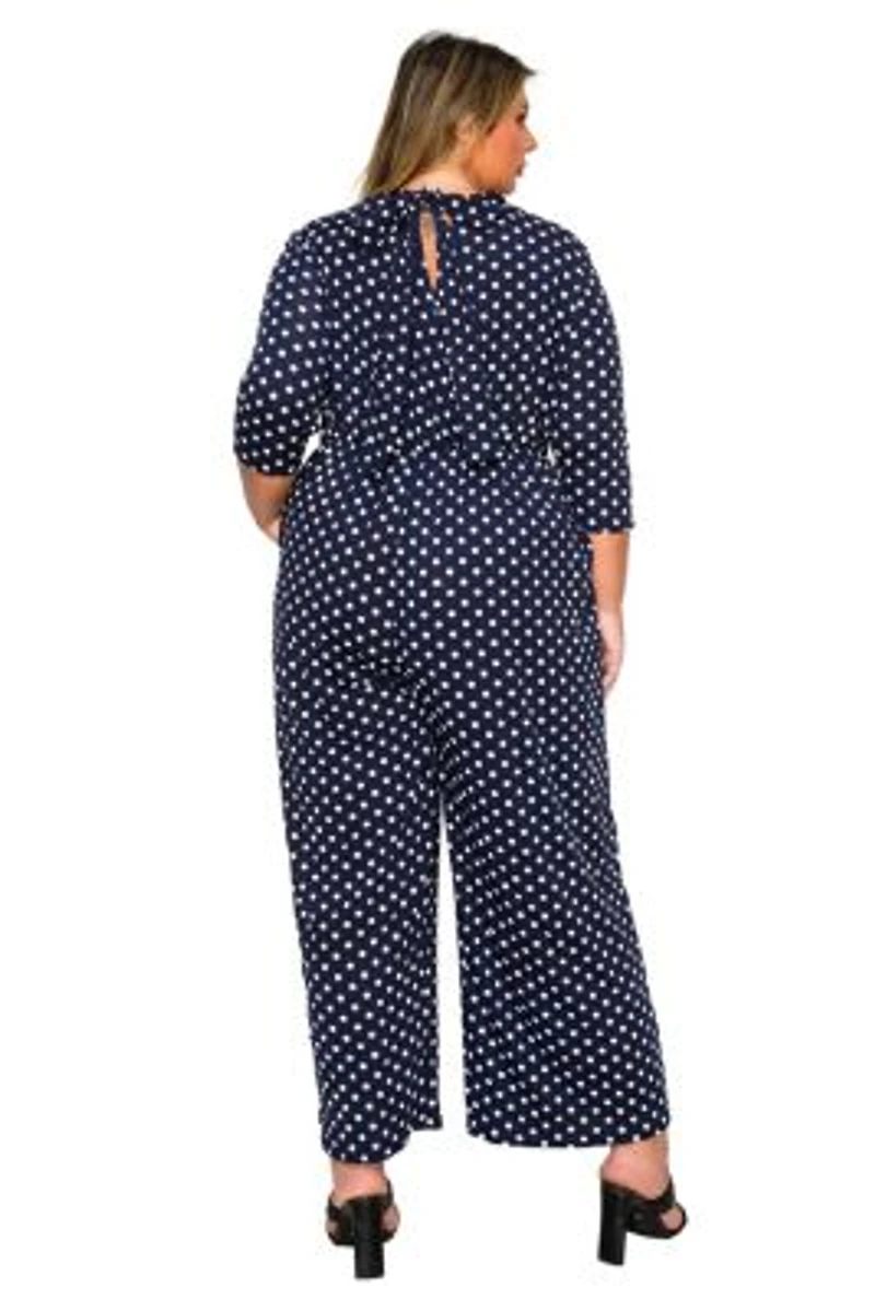 Plus Lunette Dot Wide Leg Jumpsuit