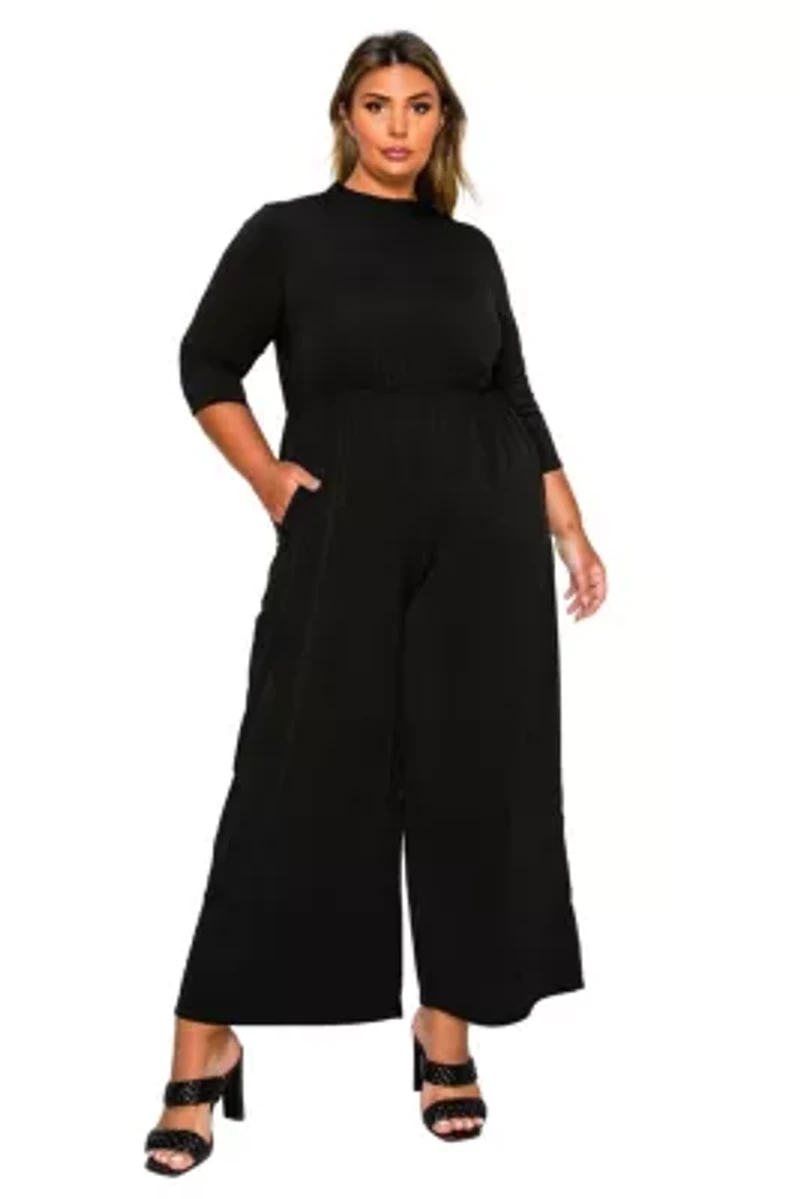 Plus Summer Wide Leg Pocket Jumpsuit