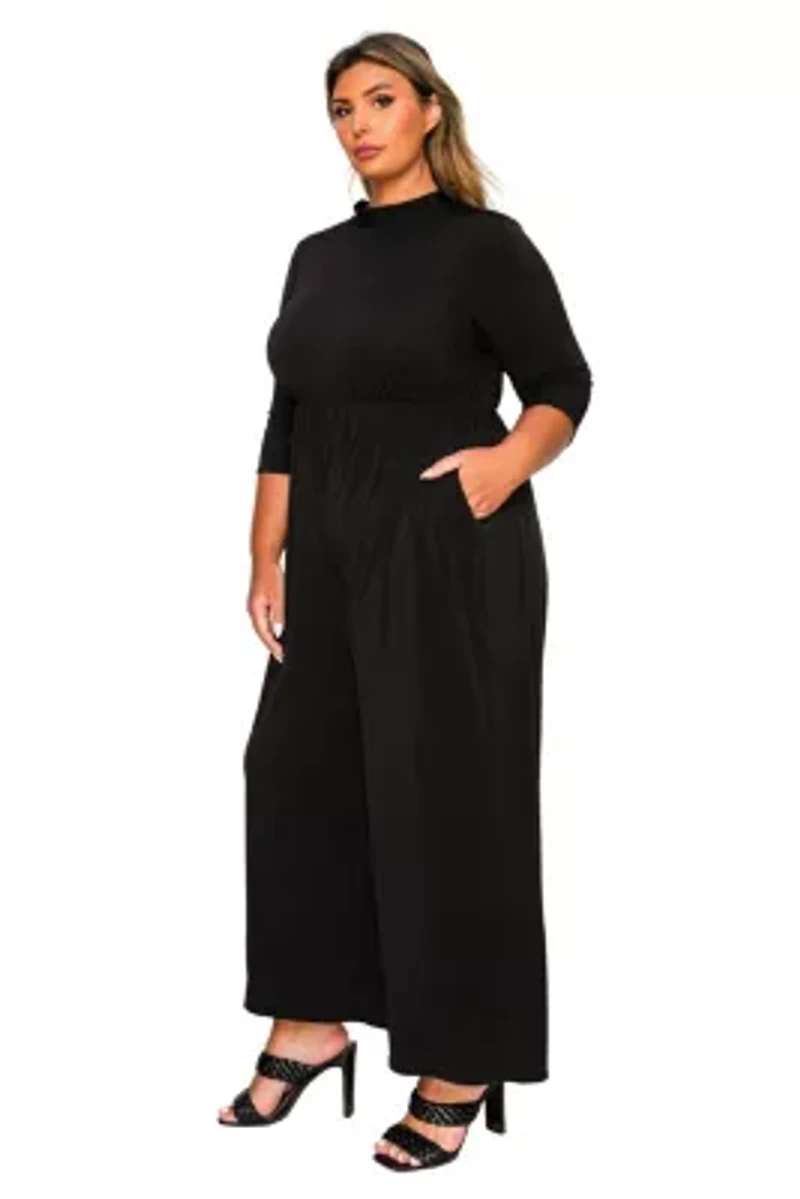 Plus Summer Wide Leg Pocket Jumpsuit