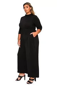 Plus Summer Wide Leg Pocket Jumpsuit