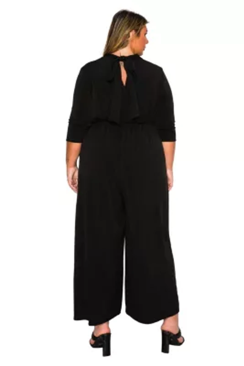 Plus Summer Wide Leg Pocket Jumpsuit