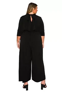 Plus Summer Wide Leg Pocket Jumpsuit