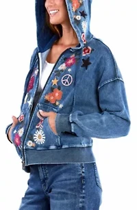 Camp Happy Denim Hoodie