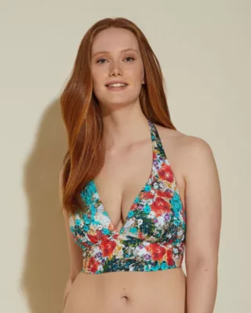 Vm Prt Curvy Bnd Hltr Bik Top