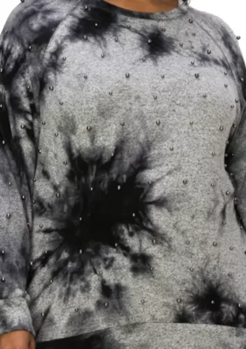 Hand Tie Dye Cozy Gunmetal Raglan Sweatshirt