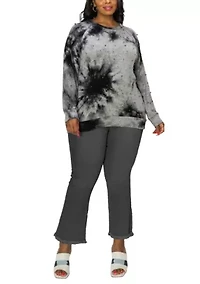 Hand Tie Dye Cozy Gunmetal Raglan Sweatshirt