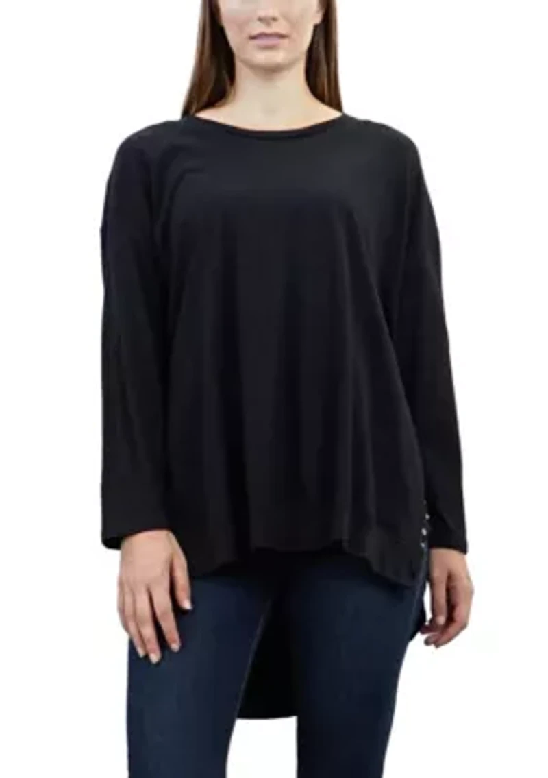 Heavy Cotton Jersey Side Snap Button Pullover