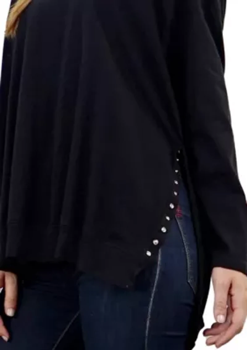 Heavy Cotton Jersey Side Snap Button Pullover