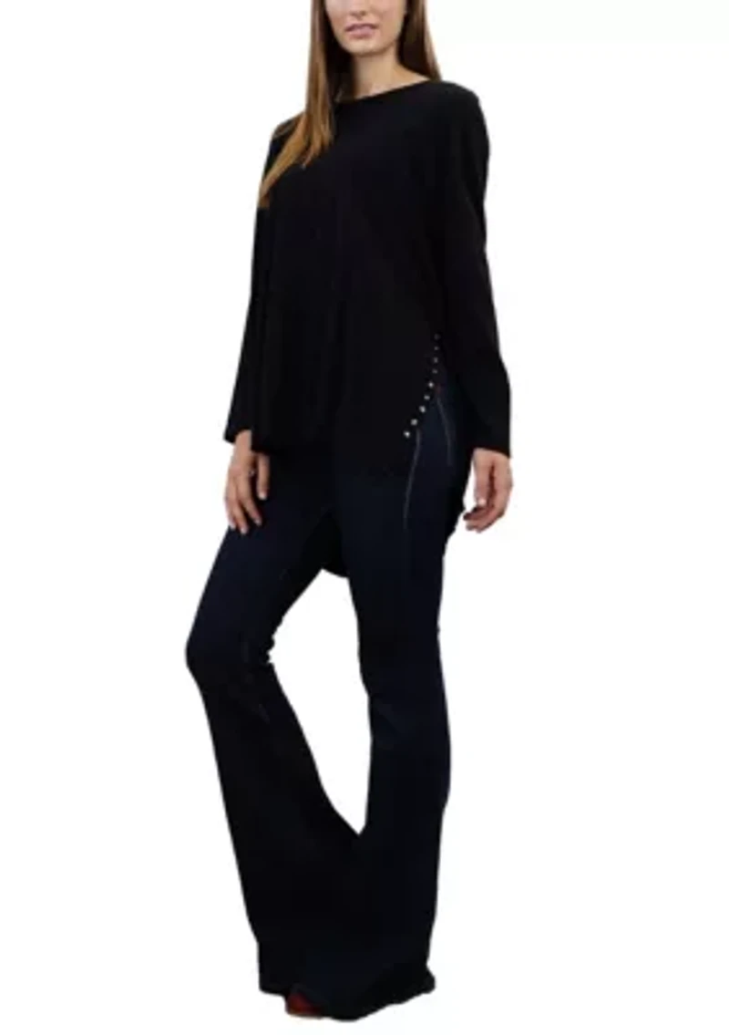 Heavy Cotton Jersey Side Snap Button Pullover