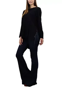 Heavy Cotton Jersey Side Snap Button Pullover