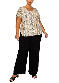 Python V Neck Rolled Sleeve