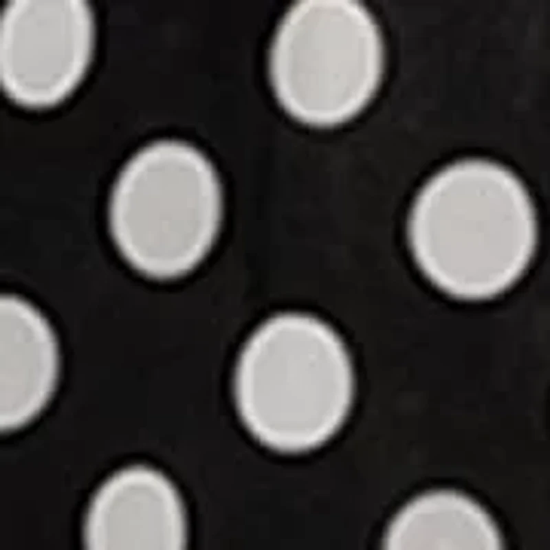 Polka Dot Mesh V Neck Roll Sleeve