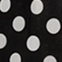 Polka Dot Mesh V Neck Roll Sleeve