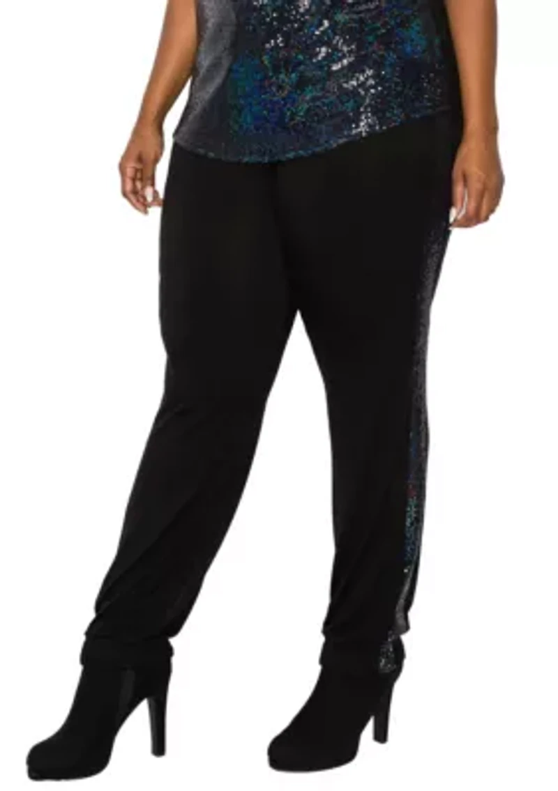 Sequin Side Contrast Jogger